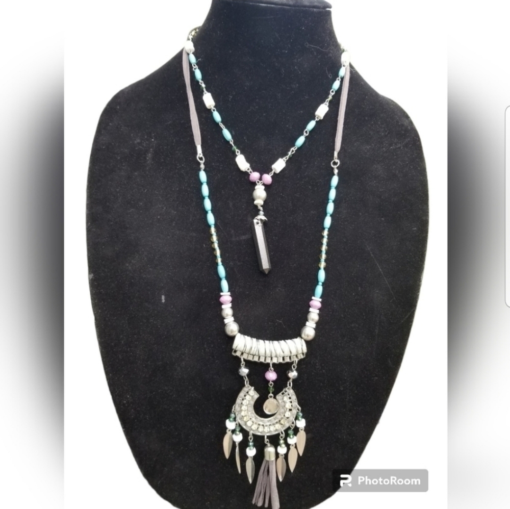 VINTAGE LAYERED BOHO GYPSY STYLE NECKLACE